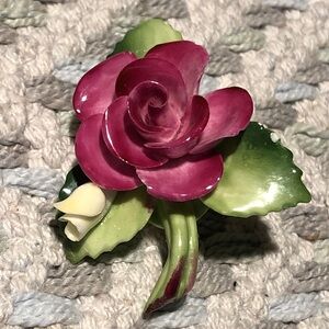 Cara China Staffordshire Porcelain Flower Brooch